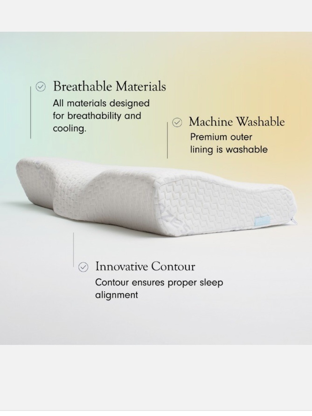 Brand New with box Contoured Neck Support Pillow in White by Dosage - Picture 3 of 5
